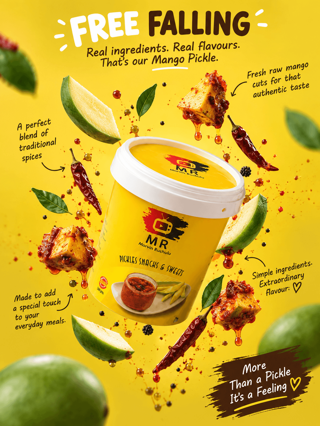 Marvin Ruchulu Traditional Mango Pickle served with an Indian meal